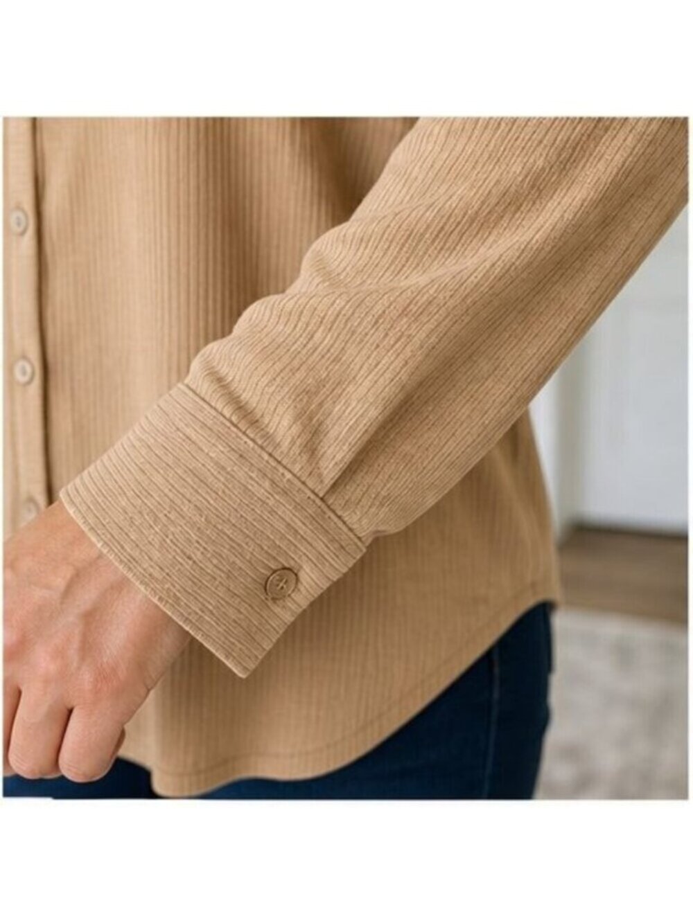 Camel Ruffle Blouse - Picture 5 of 6